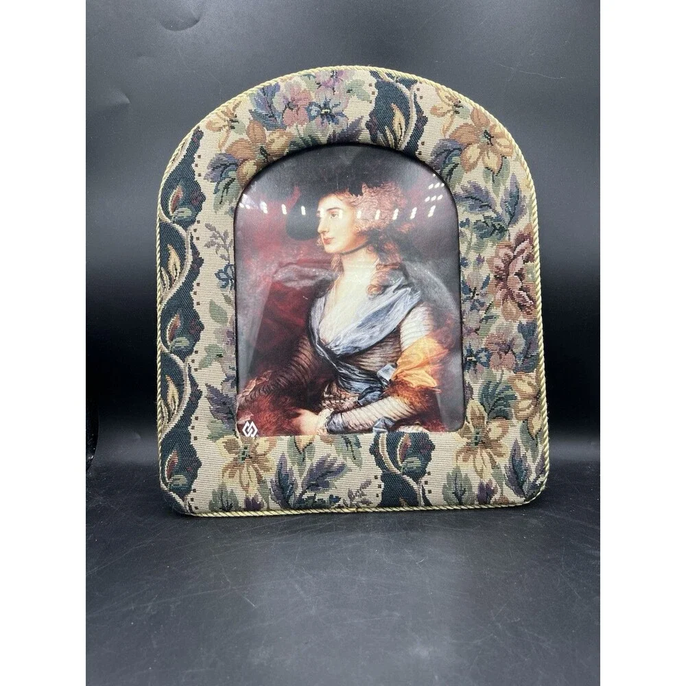 Vintage Needlepoint Frame Sarah Siddons Portrait Victorian Style Decor